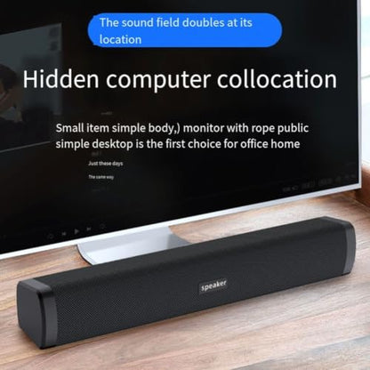 Wired Computer Speakers, Dual Driver High Volume Soundbar for PC, Laptop, TV, Phone, Office, Gaming, Compact ABS Desktop System, Blue Black Gray(black)