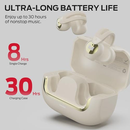 Monster Open Ear AC221 Headphones, Bluetooth 6.0 Wireless Earbuds Stereo Sound, Clip on Earbuds With 30H Playback, Clear Calls, Type-C Charging, Touch Control, IPX6 Waterproof Wireless Open Headphones