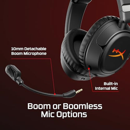HyperX Cloud Flight 2 – Wireless Gaming Headset, Customizable RGB Lighting with Removable Earcup Plates, up to 100 Hours of Battery Life, 2.4GHz & Bluetooth, Multi-Platform Compatibility - White - color: White