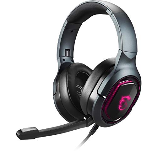 msi Immerse GH50 Wired Gaming Headset, 7.1 Surround Sound, Foldable Metal Headband, RGB Mystic Light, Carrying Pouch Included, PC/Mac - size: Large, style: Immerse GH50