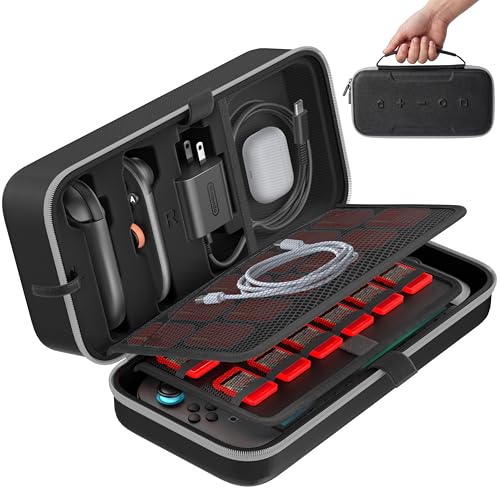 OIVO Carrying Case Compatible with 2025 Nintendo Switch, Portable Switch 2 Travel Carry Case Fit for Joy-Con 2 & Adapter, Hard Shell Protective Pouch Bag with 24 Game Slots, Gray - color: Grey