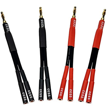 CNCESS CESS-142x4 바나나 플러그 스플리터 5.1cm(2인치) 1아웃 (4팩) - style: 4팩