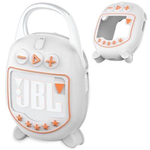 JCHPINE Silicone Cover Case for JBL Clip 5 Portable Bluetooth Speaker - color: White