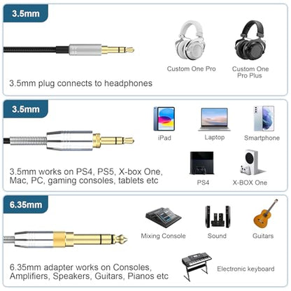Alitutumao 2M Replacement Audio Cable for Beyerdynamic Custom One Pro & Custom One Pro Plus Headphones – Premium Extension Cord
