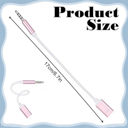 Pink UsbC Female to 3.5mm Male UsbC Female to Aux Male Audio Adapter Headphone Jack Adapter USB-C to Aux Cable Cord Compatible with Smartphones, Tablets, Laptops, MP3 Players