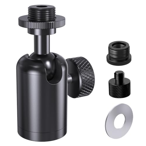 Ball and Socket Head Microphone Adapter with 360° Swivel Angle Adjustment | up to 2kg(4.4 lbs) / All-metal construction / Supports Shure SM7B and other heavy mics