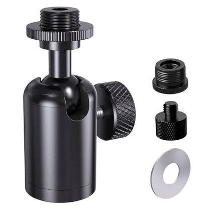 Ball and Socket Head Microphone Adapter with 360° Swivel Angle Adjustment | up to 2kg(4.4 lbs) / All-metal construction / Supports Shure SM7B and other heavy mics