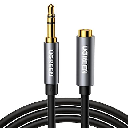 UGREEN Headphone Extension Cable 3.5mm Aux 3 Pole TRS Extender Cord 6.6FT | Male to Female, Audio Only, Gold Plated, Compatible with iPhone iPad Phone, Headset, Gaming Console, Car Stereo, Speaker - size: 6.6FT