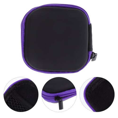 Sewroro Mini EVA Headphone Case, Portable Travel Earphone Pouch, Earbud Storage Box, USB Cable Holder, 2.95 x 2.95 x 0.98 Inches (Purple) - color: Purple