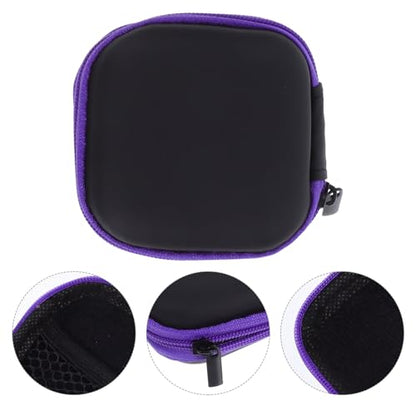Sewroro Mini EVA Headphone Case, Portable Travel Earphone Pouch, Earbud Storage Box, USB Cable Holder, 2.95 x 2.95 x 0.98 Inches (Purple) - color: Purple