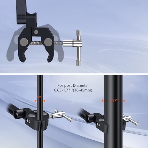 CreaDream iPad Holder for Mic Stand, Aluminum Tablet Holder for Mic Music | Adjustable Tablet Holder for Micphone Stand, Heavy Duty iPad Clip Attachment Compatible with Devices from 4.7 to 13 inch