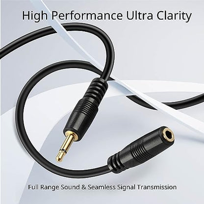 TNP 3.5mm Mono Extension Cable (10 FT) - 12V Trigger Cable, IR Infrared Sensor Receiver Extension Extender, 3.5mm 1/8" TS Monaural Mini Mono Audio Plug Jack Connector Male to Female Cable Wire Cord - size: 10FT