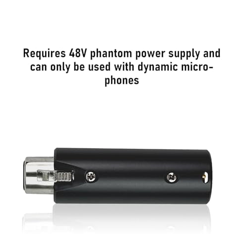 Professional +35dB in Line Microphone Preamp Booster for Dynamic Mics, Ultra Low Noise 48V Amplifier for Streaming & Vocal Recording