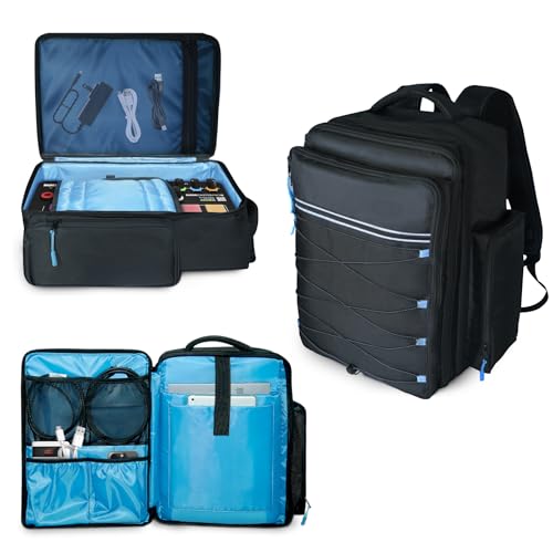 DJ Mixer Case,for RODECaster Pro / RODECaster Pro II / RC Duo / Behringer Q1202USB / ProFX8v2 / Yamaha MG10XU / TC-Helicon GoXLR and More Mixers,Audio Mixer Backpack with Multi-Pockets for Equipment