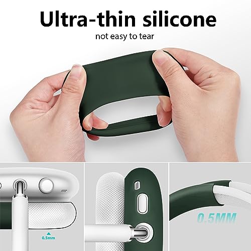 Filoto Case for AirPods Max - Ear Pad & Headband Cover for Apple AirPods Max (USB-C/Lightning), Silicone Accessory Case (Midnight Green) - color: Midnight Green