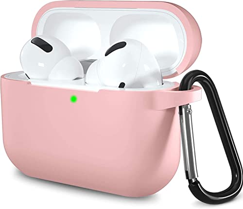 Lerobo for AirPods Pro 2nd/1st Case with Keychain, Pink | Soft Silicone Protective Cover Compatible with Apple AirPod Pro Case for Women Men, Scratchproof, Shockproof, Dustproof - color: Pink