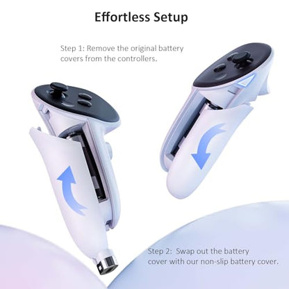 NexiGo Charging Dock for Oculus Quest 3 and 2 with LED Light [On/Off], [Support Elite Strap with Battery], Headset Display Holder and Controller Mount, 2 Rechargeable Batteries
