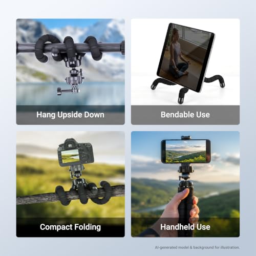NEEWER Basics Flexible Phone Tripod, Mini Small Octopus Desk Stand, TP001 | Vlog Selfie Stick Holder for Cell Phone Camera, Compatible with iPhone GoPro DJI Insta 360 Action Camera, for Video Recording - style: TP001