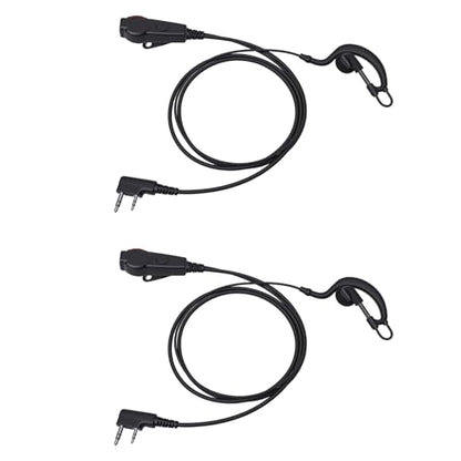 2 Pin Earpiece for Radio, Clear Sound Quality Wired 2 Way Radio Earhook Headset with Mic, Push to Talk Key, Designed for TH D7 TH F6 TK 220 etc