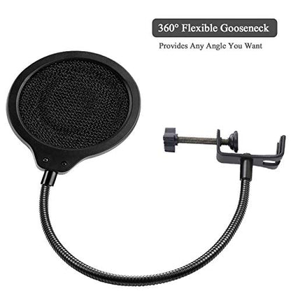Yeti X Mic Pop Filter with Foam Windscreen - 4 Inch 3 Layers Wind Pop Screen Mask Shield and Foam Wind Cover For Blue Yeti X Mic to Improve Sound Quality by YOUSHARES