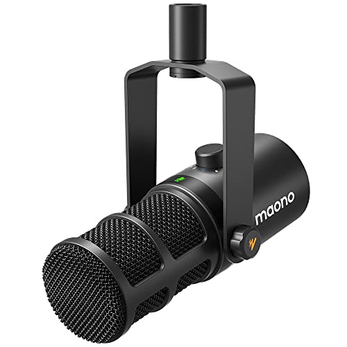 MAONO PD400X Dynamic Microphone, USB/XLR Podcast PC Mic with Software | EQ,Tap-to-Mute, Headphone Jack, Gain Knob & Volume Control, Studio Mic for Broadcast, Recording, Streaming & Gaming