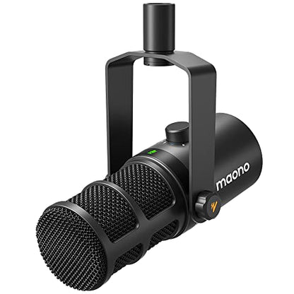 MAONO PD400X Dynamic Microphone, USB/XLR Podcast PC Mic with Software | EQ,Tap-to-Mute, Headphone Jack, Gain Knob & Volume Control, Studio Mic for Broadcast, Recording, Streaming & Gaming