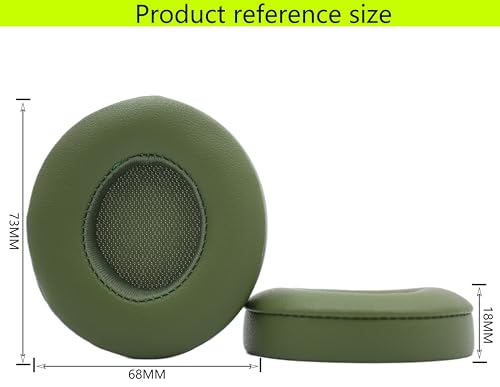 Replacement Ear Pads Compatible with Beats Solo 3.0 Wireless Army Green | for Beats Solo2 wired headphones Memory Foam/Protein Leather Earpads Earmuffs(Not for Studio headphones) - color: Army Green