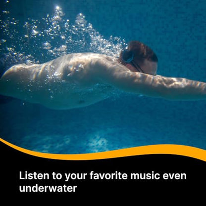 Music 2-in-1 Bundle: Open-Ear Underwater Music Player for Swimmers with Anti-Fog Swimming Goggles - color: Graphite