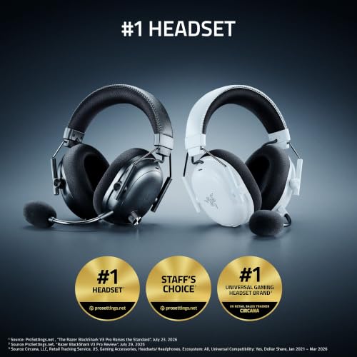 Razer BlackShark V3 Pro Wireless ANC Gaming Headset for PC, Black - color: Black, style: PC