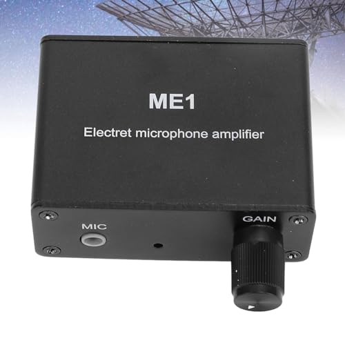 Microphone Amplifier,Electret Microphone Amp, Adjustable Gain 0-20db, XLR Output Mic Preamp, Aluminum ABS Audio Preamplifier Mixing Board, 3 Output Ports, for Condenser Microphones