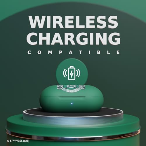 iJoy Harry Potter Slytherin Wireless Bluetooth Earbuds with Charging Case, Built-in Mic, 30 Hr Playtime, Officially Licensed | Harry Potter Gifts for Women, Men, Teens, Kids & All Fans of Slytherin - color: Slytherin