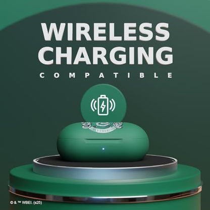 iJoy Harry Potter Slytherin Wireless Bluetooth Earbuds with Charging Case, Built-in Mic, 30 Hr Playtime, Officially Licensed | Harry Potter Gifts for Women, Men, Teens, Kids & All Fans of Slytherin - color: Slytherin