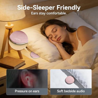 Kinglucky Mini Bluetooth Pillow Speaker, Pink | Built-in Pink Noise White Noise Sound Machine, Under Pillow Design, Headphone-Free, Rechargeable For Side Sleeper - color: Pink