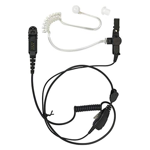PROMAXPOWER 1-Wire FBI Style Clear Acoustic Tube Earpiece with PTT Button Mic Compatible with Motorola Two-Way Radios XPR3000, XPR3300e, XPR3500, XPR3500e, DEP550, MTP3100 - size: 1-Pack