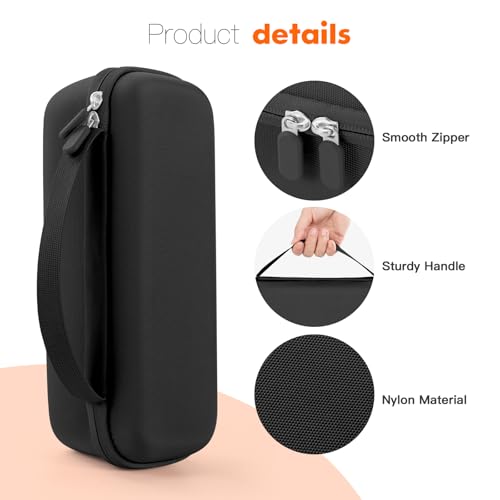 Carrying Case for Turtlebox Ranger Bluetooth Speaker, Black | Shockproof & Dustproof Hard Travel Case with Carabiner Hook & Handle, Soft Lined Protective Storage Bag for Beach Road Trip - color: Black Case