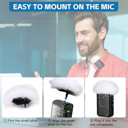 ZealSound DJI MIC 2 Windscreen Pop Filter for DJI MIC 2 / OSMO POCKET 3 Microphone Furry Wind Muff Windshield Professional Foam Cover Set (NOT for Dji Mic 1 Lavalier Lapel Mic),6 Pack-Gray White Pink