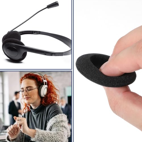 6 PCS Headphone Earpads, 50mm/2" Ear Cushions Ultra Soft Foam Cover Replacement Headphons Ear Covers for Headphones Most Standard Size Office Telephone Headsets H251 H251n H261n H351 H361