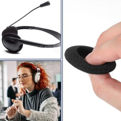 6 PCS Headphone Earpads, 50mm/2" Ear Cushions Ultra Soft Foam Cover Replacement Headphons Ear Covers for Headphones Most Standard Size Office Telephone Headsets H251 H251n H261n H351 H361