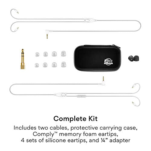 MEE audio Professional MX3 PRO Triple-Driver Hybrid Musician's in Ear Monitor Headphones with Enhanced Midrange and Warm Tonality, Noise Isolating Earphones with Detachable Cables, Transparent - color: Clear, size: MX3 PRO