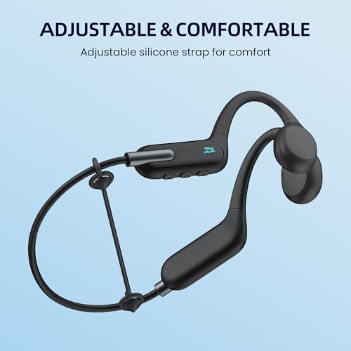 HIFI WALKER Bone Conduction Headphones for Swimming, IPX8 Waterproof Open Ear Headphones with Built-in 32GB MP3 Player, Bluetooth 5.3 Wireless Sports Earbuds for Swimming Laps Running Cycling