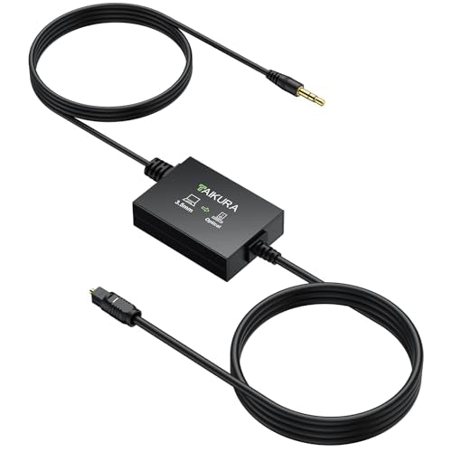 3.5 mm to Optical Audio Cable Analog to Digital Audio Converter with Built-in AUX and Optical Cables, 48KHz PCM, Compact Plug-and-Play Adapter for Laptop, Projector, Computer to Soundbar - color: 3.5mm to Optical Cable