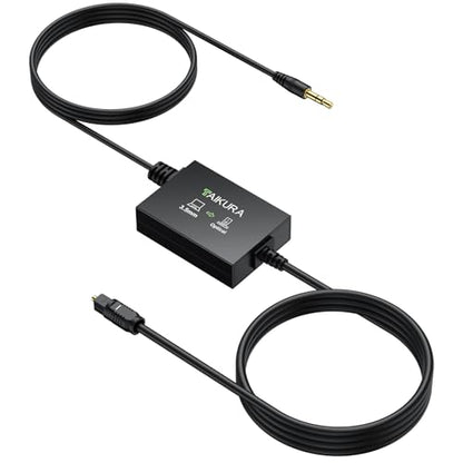 3.5 mm to Optical Audio Cable Analog to Digital Audio Converter with Built-in AUX and Optical Cables, 48KHz PCM, Compact Plug-and-Play Adapter for Laptop, Projector, Computer to Soundbar - color: 3.5mm to Optical Cable