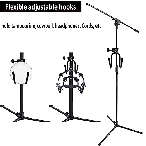 Pmsanzay Universal Hanger Stand, Black Metal with Rubber Pads, Fits 0.4" to 1.5" Tubing, Suitable for Headphones, Tambourines, Cords, etc.