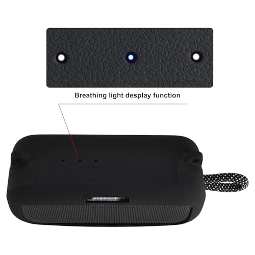 Silicone Shockproof Case for Bose SoundLink Plus with Strap | Snug fit for Bose SoundLink Plus, shockproof silicone with anti-slip grip, easy access cutouts, detachable shoulder strap. - color: Black