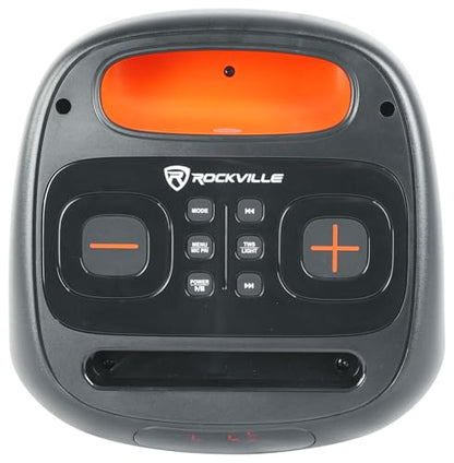 Rockville ROCKBOX PRO V2 150W Portable Bluetooth Speaker, LED Party Lights, TWS Pairing, Mic Input, for Outdoor Events and Karaoke | 12-Hour Rechargeable Battery, 150W Peak, 40W RMS. Bluetooth 5.1, TWS Pairing, USB/AUX/Mic Inputs, 40ft Wireless Range