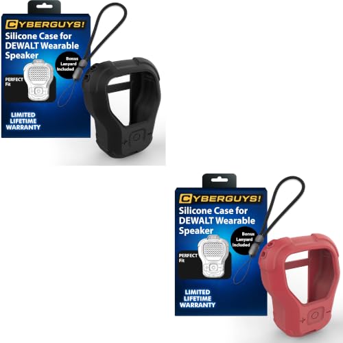 CYBERGUYS 2-Pack Silicone Case for DEWALT Speaker, Red & Black