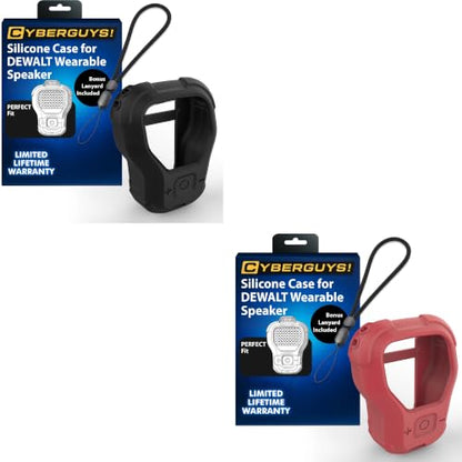 CYBERGUYS 2-Pack Silicone Case for DEWALT Speaker, Red & Black