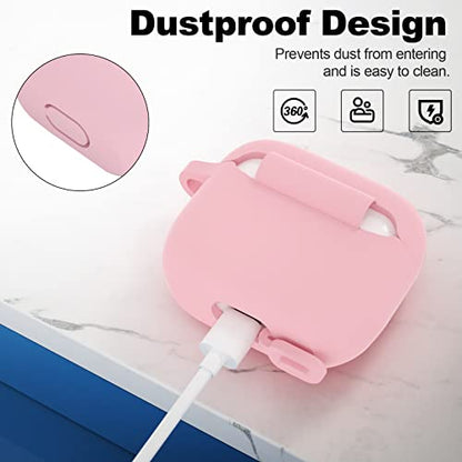Compatible with AirPods 3 Case, Protective Silicone Cover for AirPods 3rd Generation Case 2021, Wireless Charging - Pink - color: B-Pink