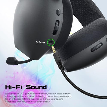 USB Sound Card Replacement for Alienware Gaming Headset, USB to 3.5mm Audio Cable Extension Cord with Mute & Volume Control for Alienware AW720H AW310H AW510H 988 Dell Gaming Headset to PC PS4 PS5 Mac