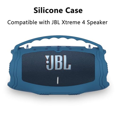Silicone Cover Case for JBL Xtreme 4 Portable Bluetooth Speaker | Soft Skin Sleeve for JBL Xtreme 4 Protective Carrying Case with Handle, Shockproof and Anti-Scratch Cover (Blue) - color: Blue